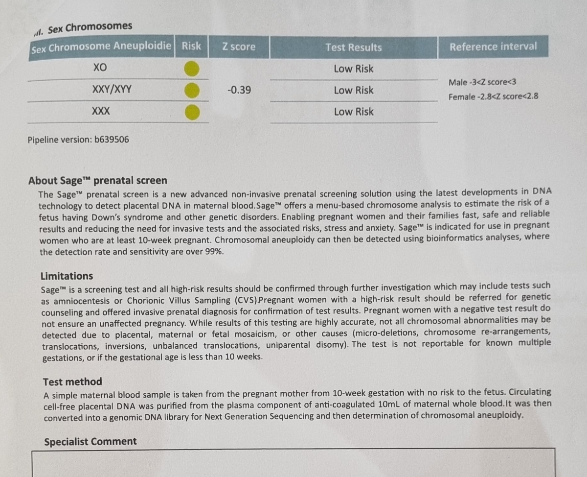 تفسیر جواب آزمایش nipt