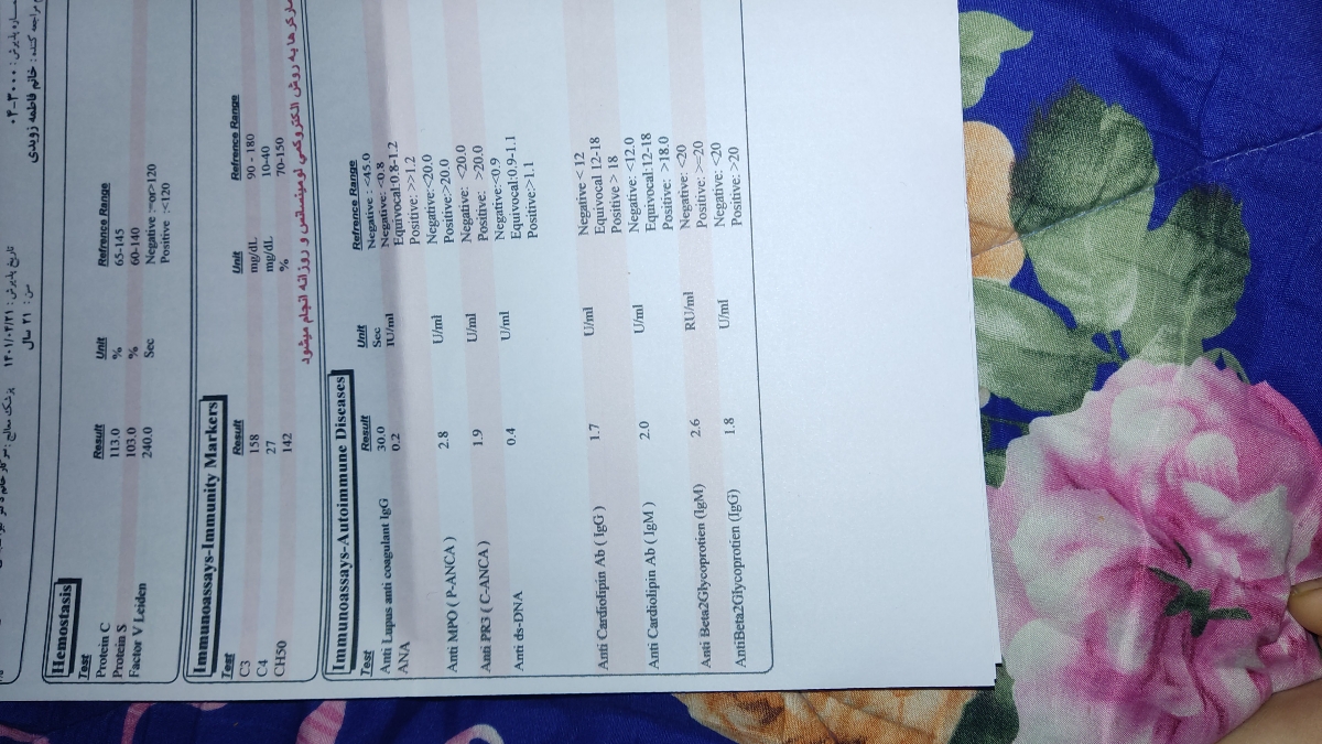 سلام میشه به ازمایشم یه نگا بندازید