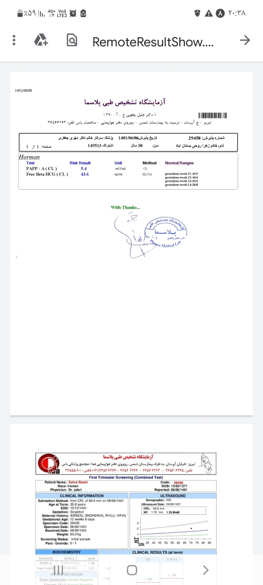 سلام خانم دکترچطوره سونوی اولین غربالگری؟؟ سلام خانم دکترچطوره سونوی اولین غربالگری؟؟