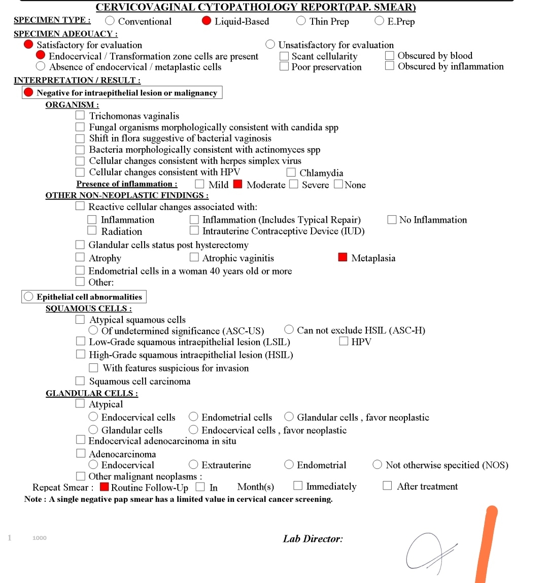 نتیجه تست پاپ اسمیر من به چه صورت است ؟