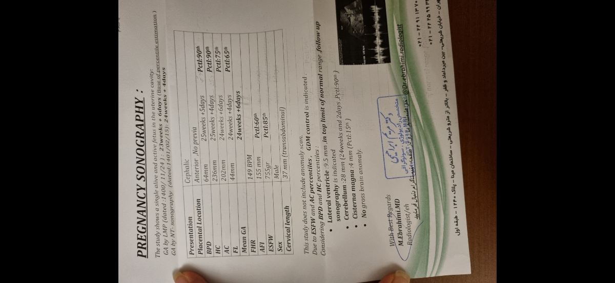 ممنونم . دکتر اولین بار براساس این سونو که ۸ ام مرداد انجام شده گفتن بتامتازون را در هفته ۲۸ بزنم که می‌شد هفته گذشته تقریبا . این سونو قبل از کرونا بگیرم بود