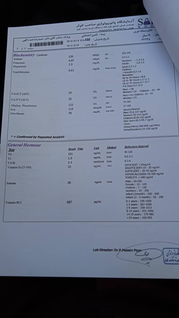 تفسیر ازمایش کلی تفسیر ازمایش کلی