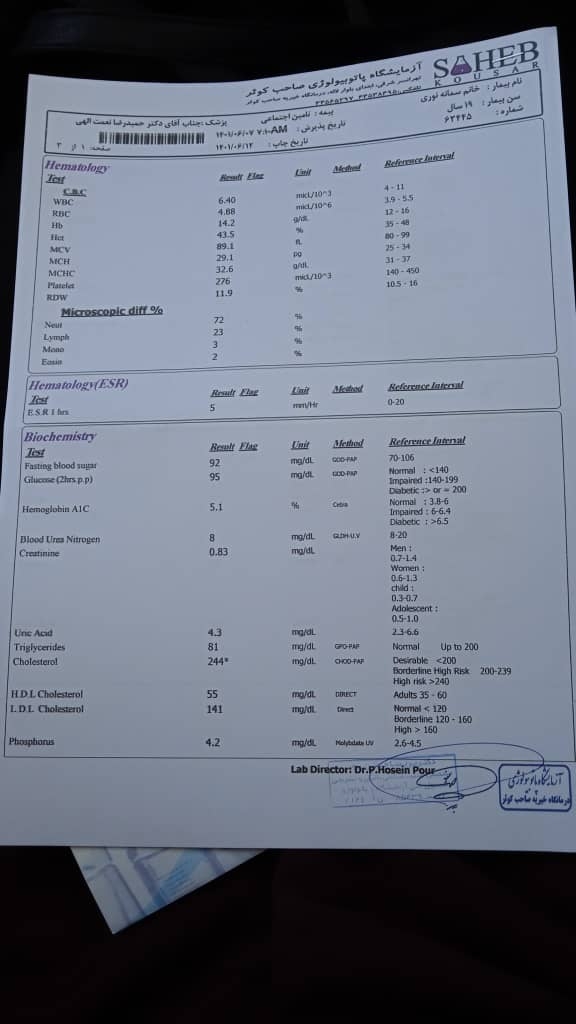 تفسیر ازمایش کلی تفسیر ازمایش کلی