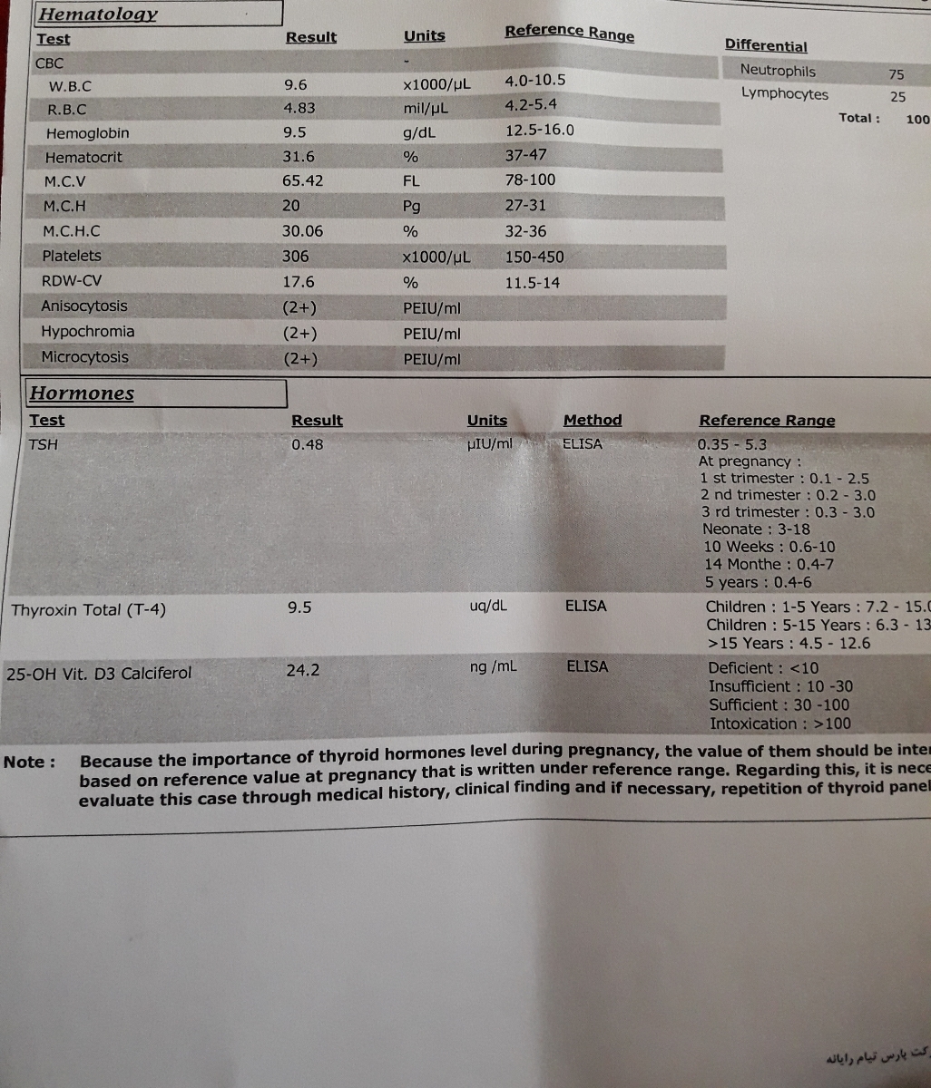 تفسیر جواب آزمایش من