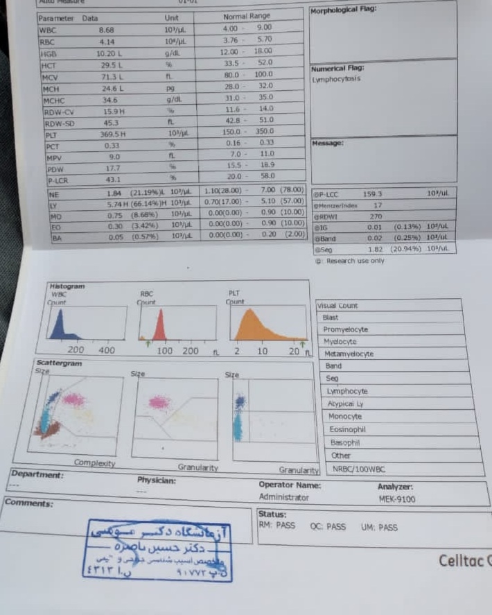 تفسیر آزمایش ۹ماهگی