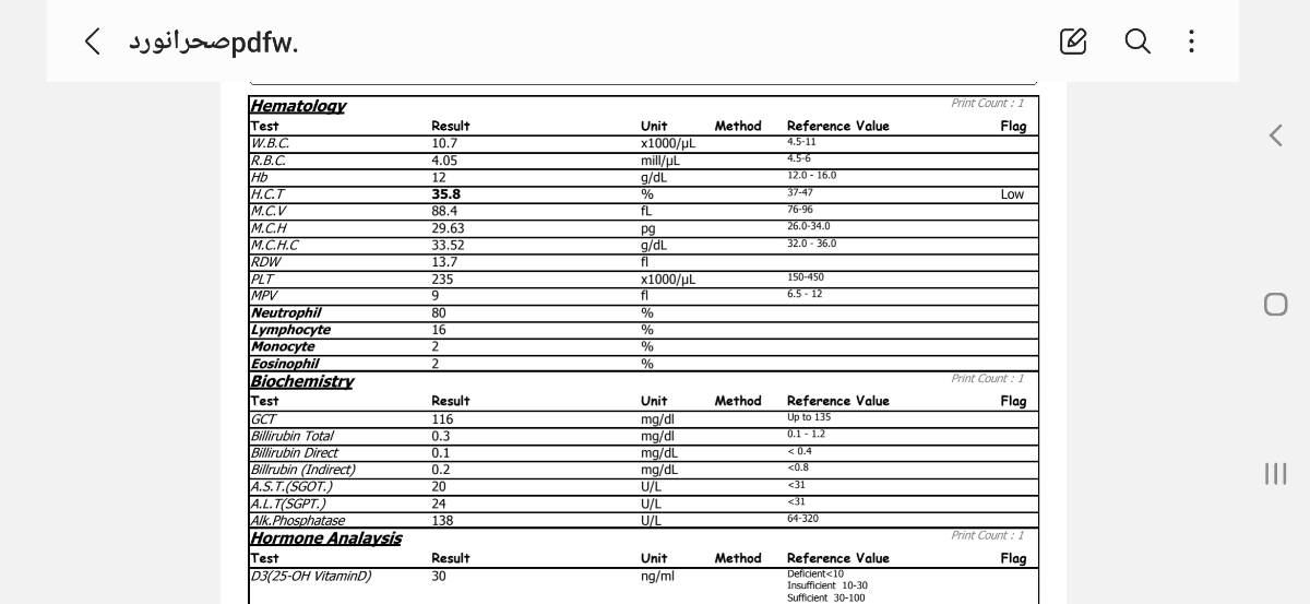 بررسی جواب ازمایش خون و ادرار
