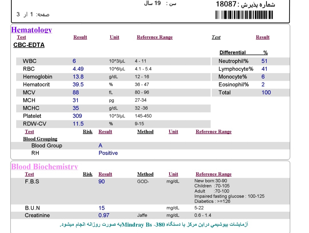 تفسیر آزمایشات قبل از بارداری تفسیر آزمایشات قبل از بارداری