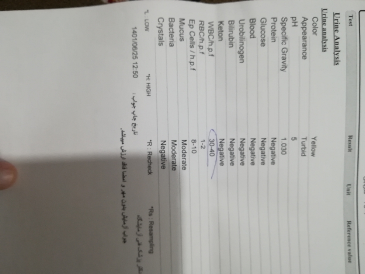 آزمایش ادرار و سونوی اورژانسی