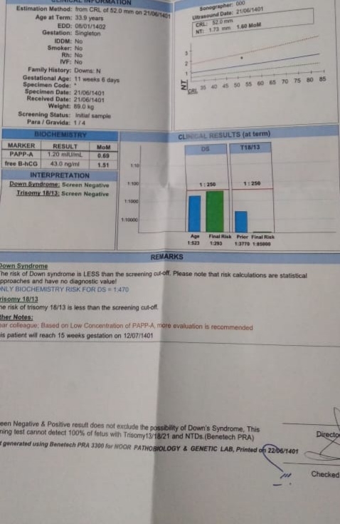 نتیجه غربالگری اول تفسیر