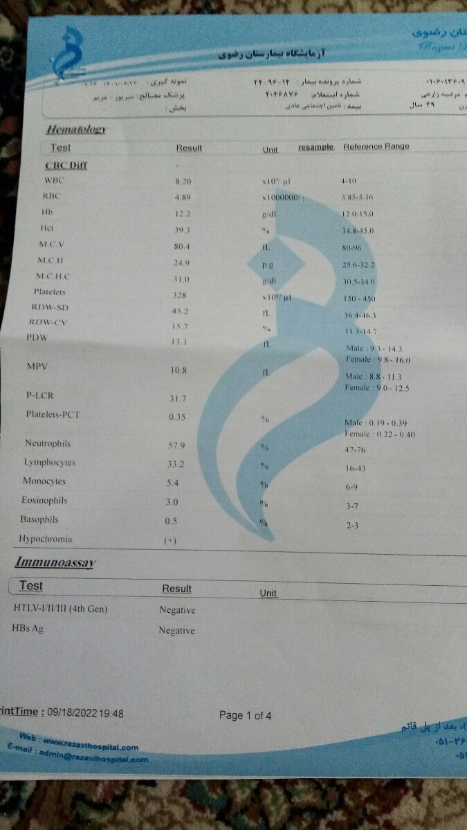 سلام دکتر عزیز و دوستان