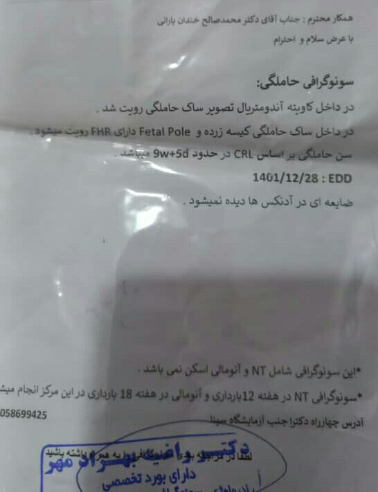 تفسیر سنو بارداری الان چند وقتشه