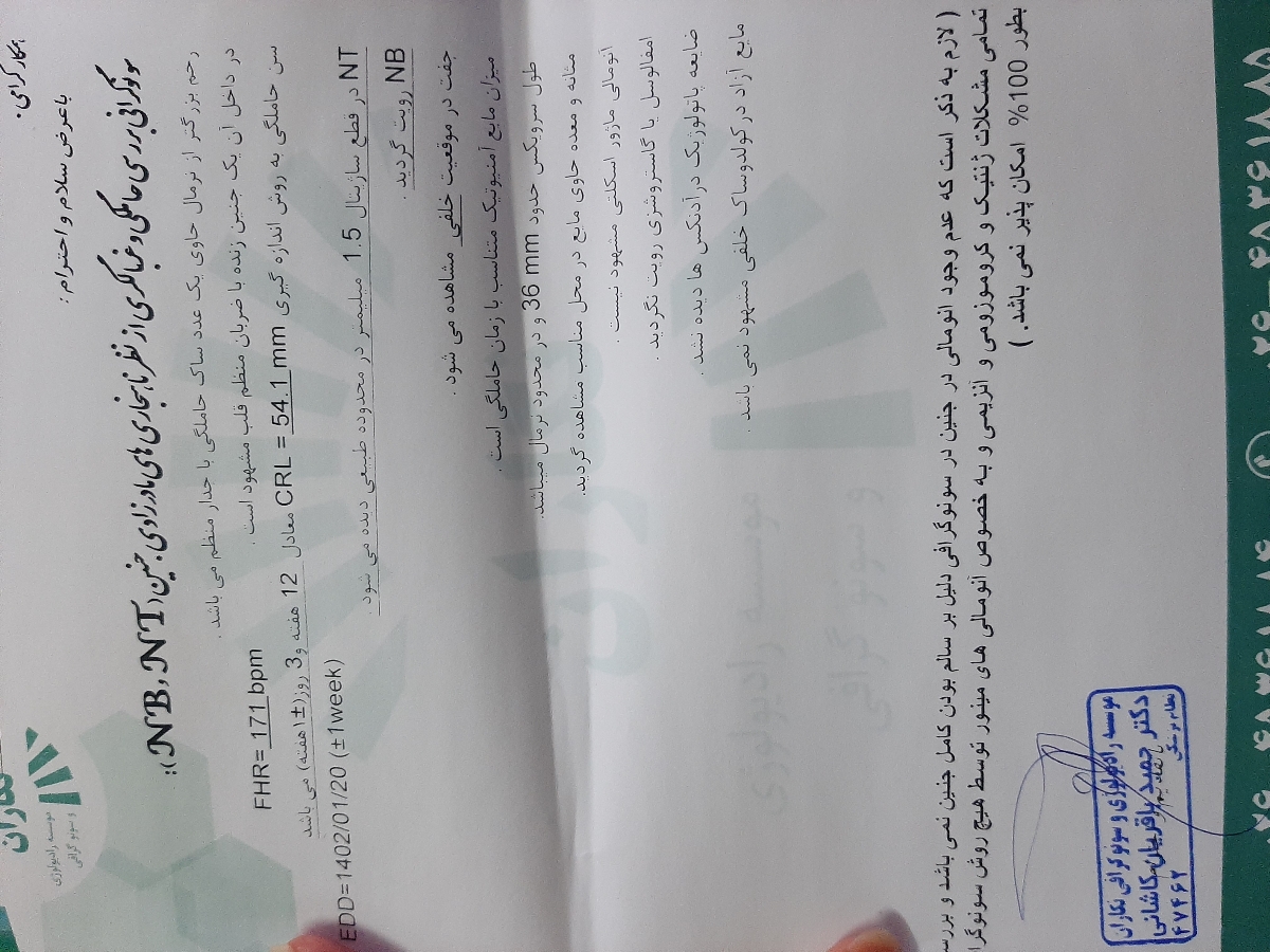 جواب غربالگری ان تی جواب غربالگری ان تی