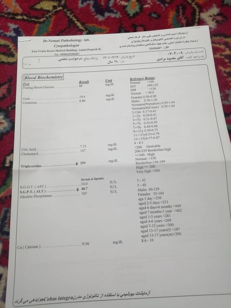 تفسیر آزمایش خون و تیروئید