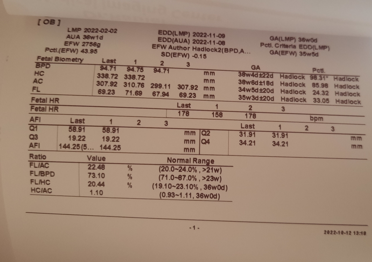 تفسیر سونوگرافی سی و شش هفته