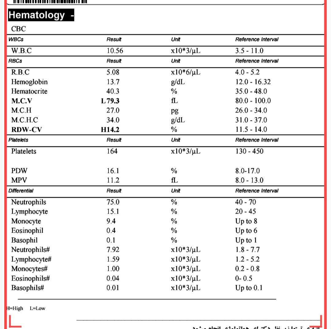 سلام پزشک اوما لطفا داپلرروبرا تفسیرکنید