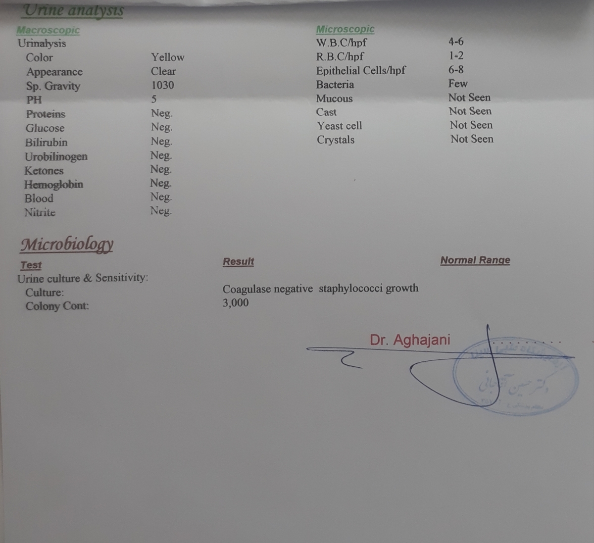 بررسی جواب ازمایش و پاپ اسمیر