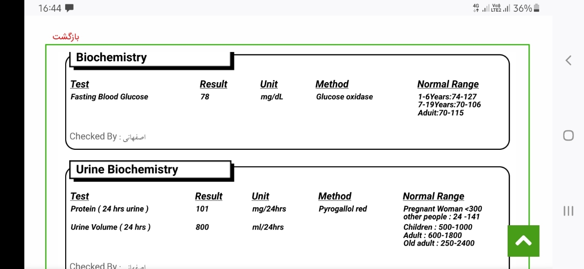 آزمایش میزان پروتیین ۲۴