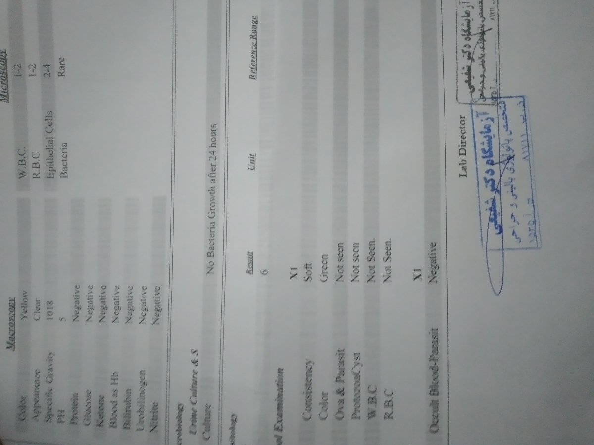 سلام دکتر جان ازمایش پسرم روتفسیرمیکنید؟