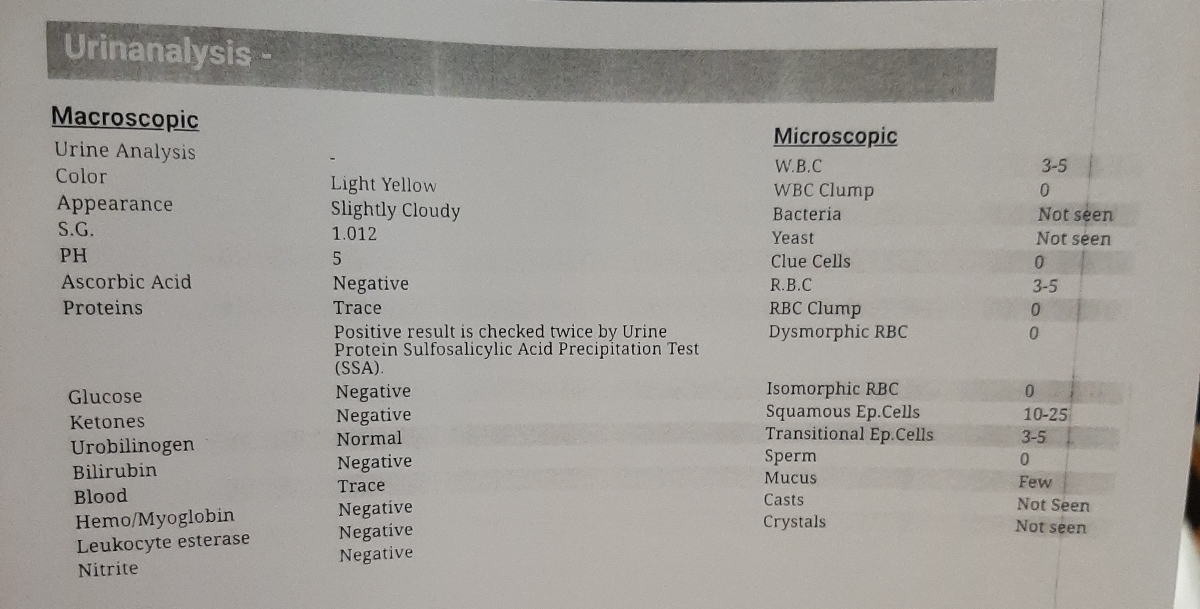 خانم دکتر لطفا آزمایش من رو تفسیر کنید؟