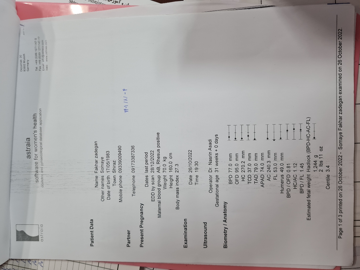 نفسیر سونو رشد جنین نفسیر سونو رشد جنین