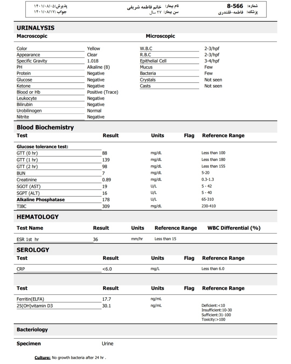 تفسیر آزمایش ۲۷ هفتگی