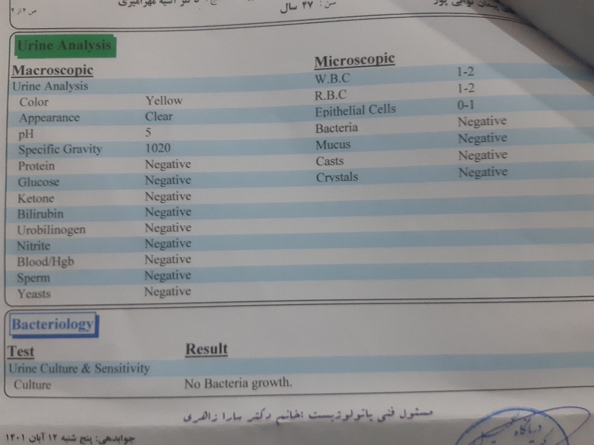 تفسیر آزمایشات چکاب