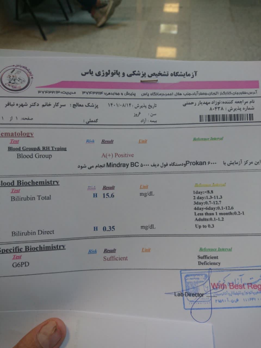 زردی نوزاد من چنده؟