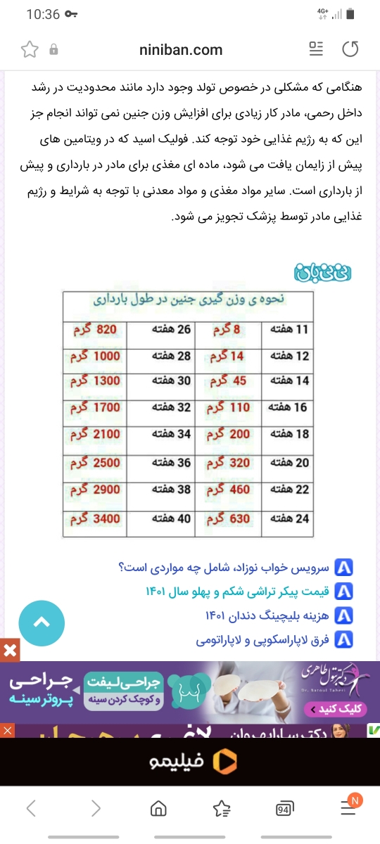 عزیزم این جدول وزنه جنینه برای شما عالیه چرا نگرانی 