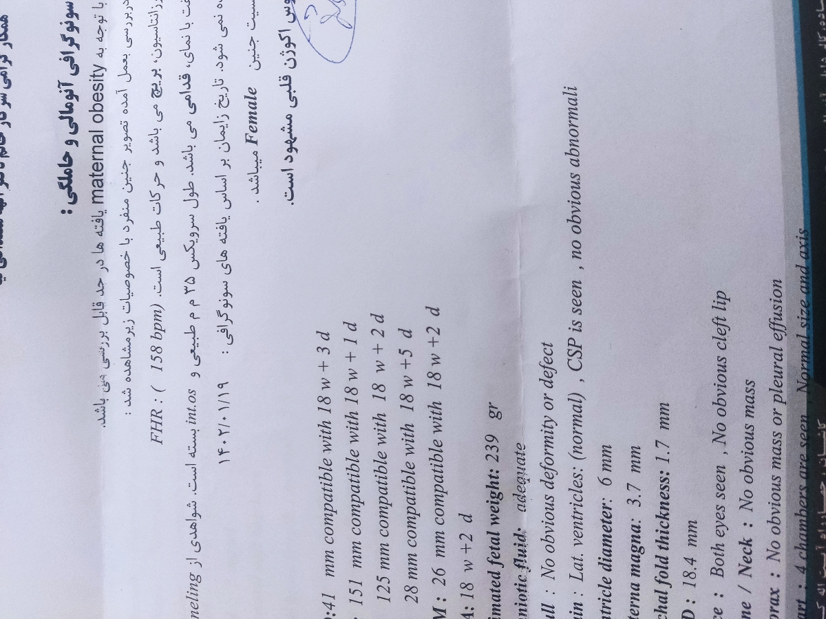 لکه سفید در قلب جنین
