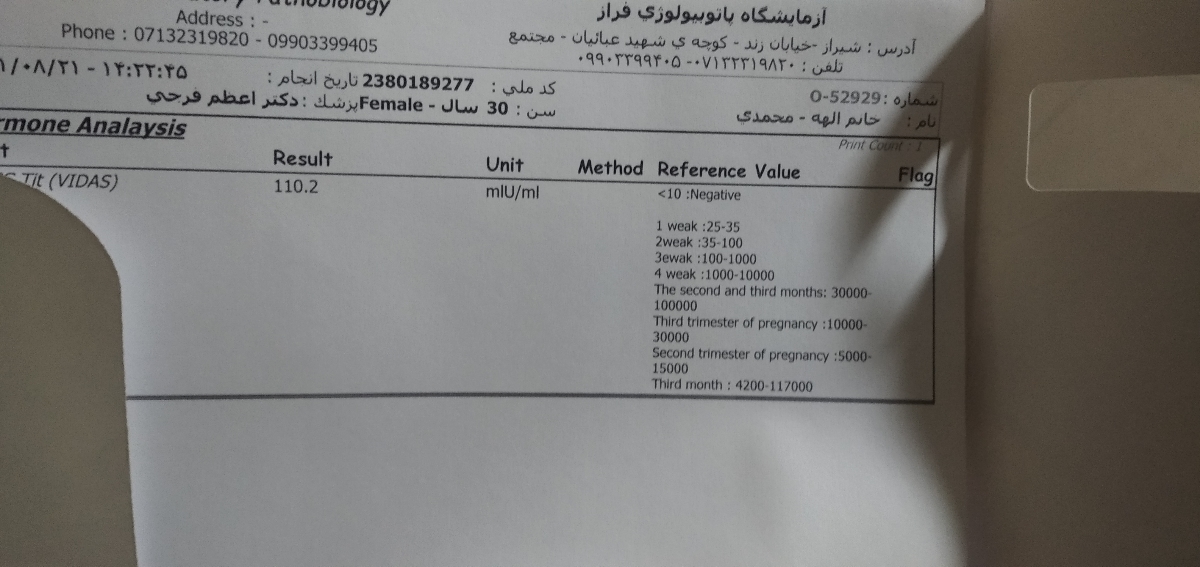 کاهش تیتر بتا نشونه سقط هست کاهش تیتر بتا نشونه سقط هست