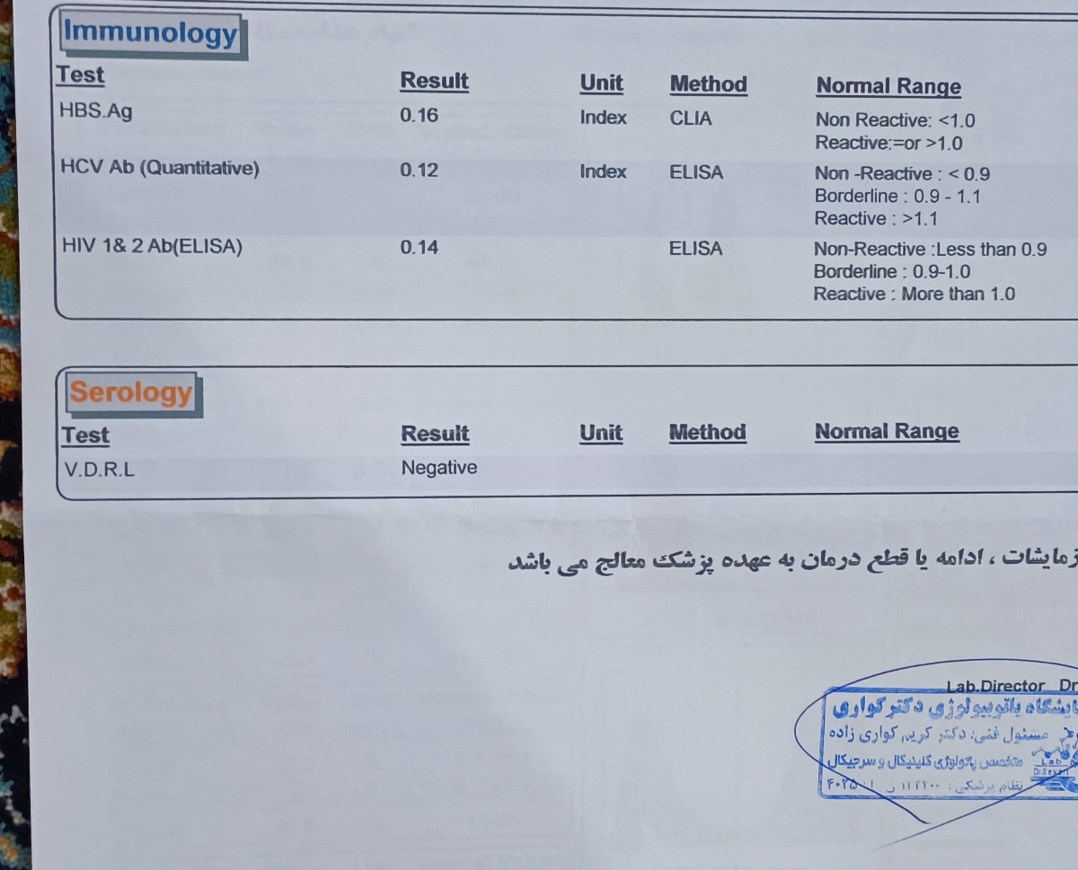 تفسیر تکرار آزمایش cbc طبق نظر شما