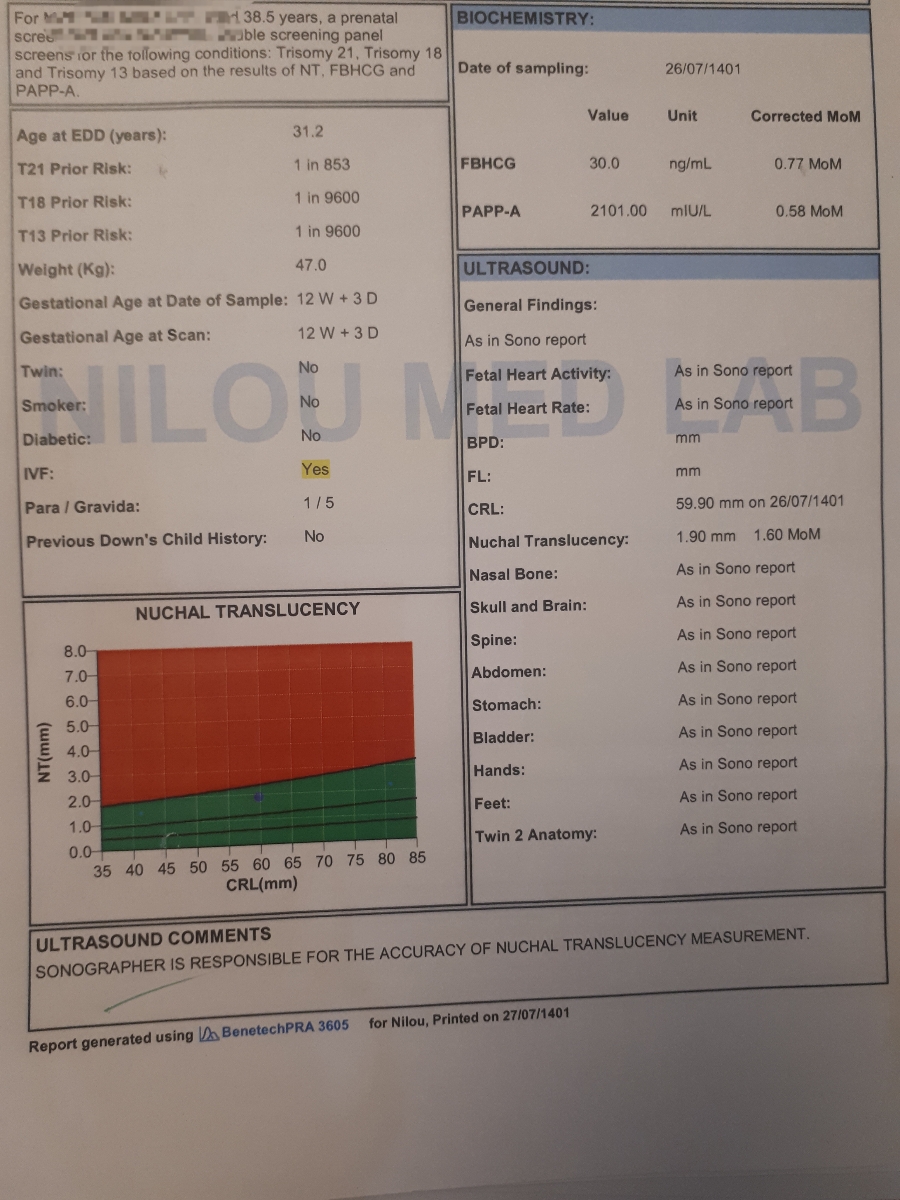 جواب آزمایش غربالگری دوم جواب آزمایش غربالگری دوم