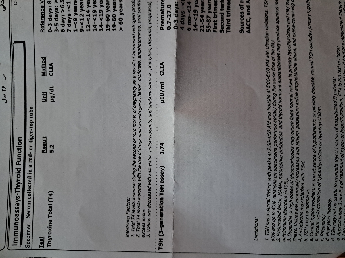 تفسیر ازمایش تیروئید و پرولاکتین