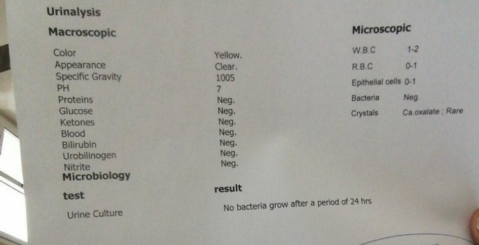 تفسیر جواب ازمایش عفونت ادراری