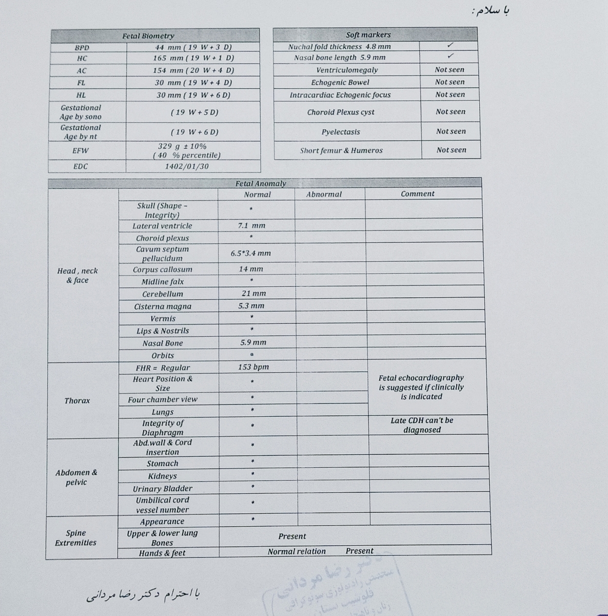 سونوگرافی آنومالی