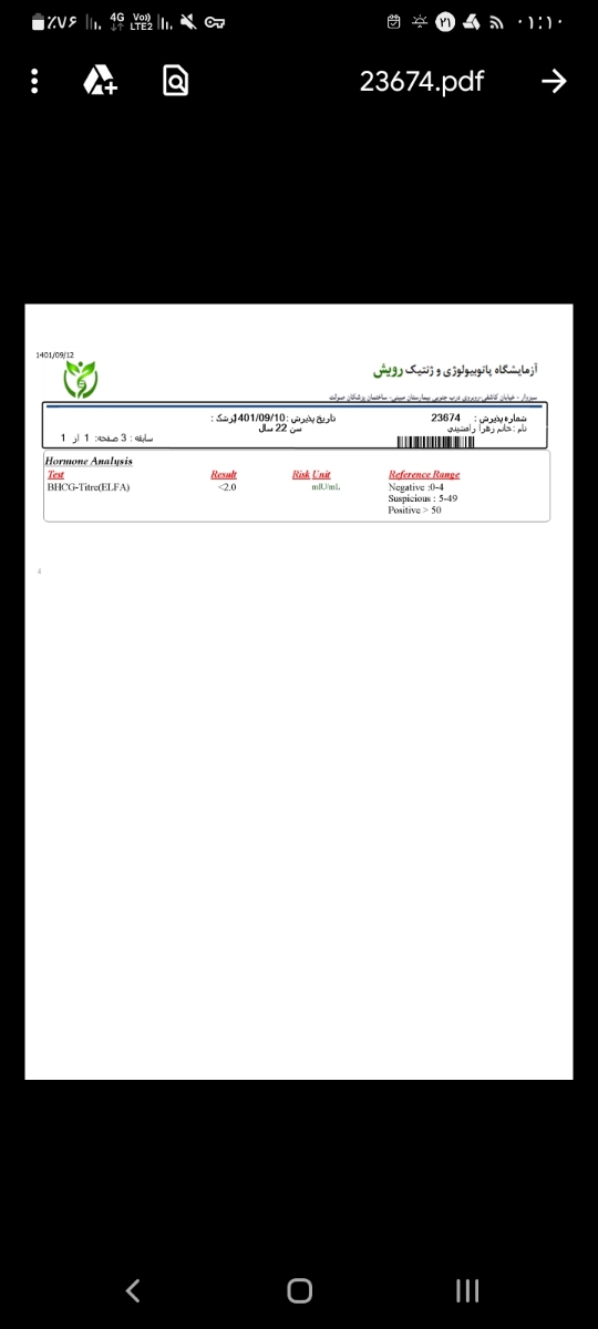 اینم ازمایشم که منفی بود اینم ازمایشم که منفی بود