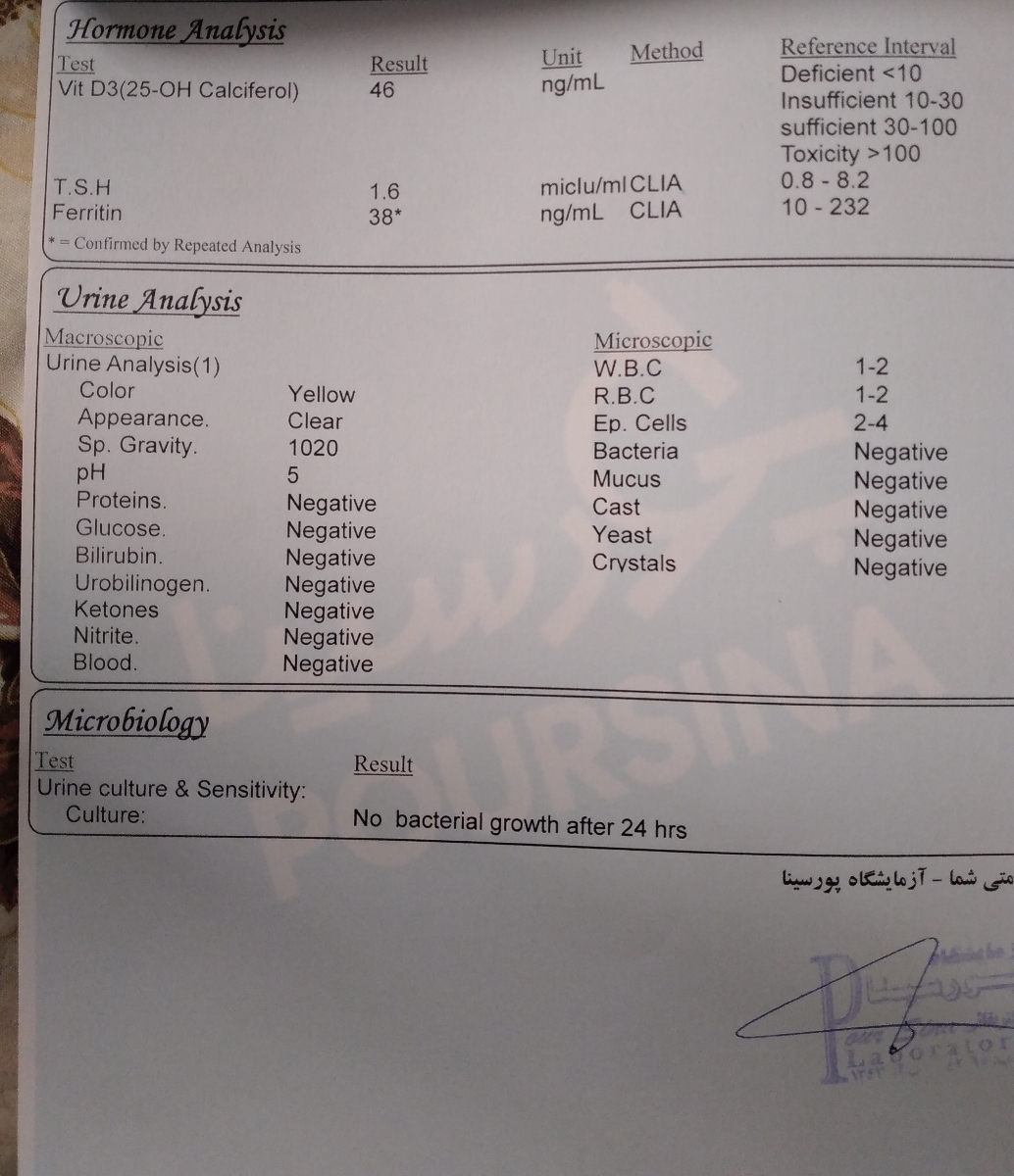 تفسیر ازمایش خون کودک ۲۲ ماهه تفسیر ازمایش خون کودک ۲۲ ماهه
