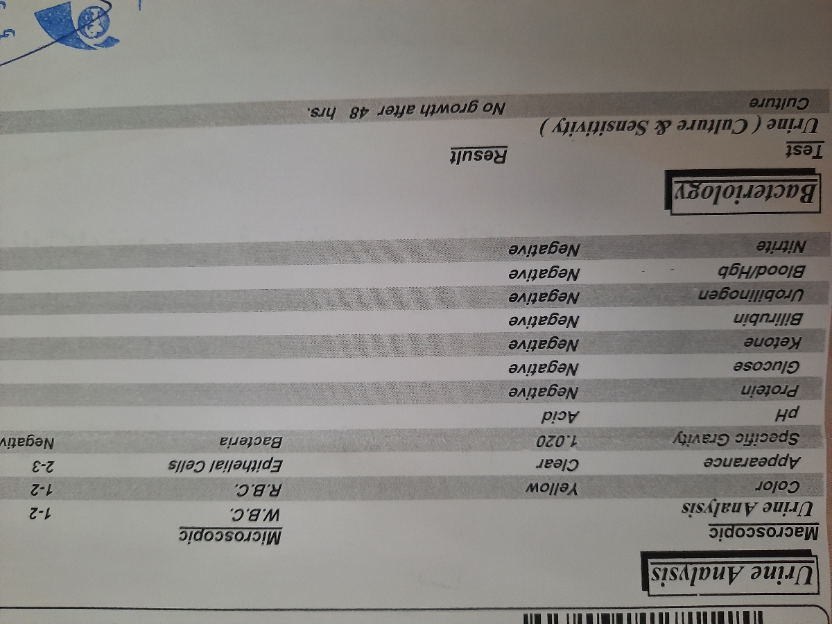 لطفا جواب ازمایش ادرار رو تفسیر کنید لطفا جواب ازمایش ادرار رو تفسیر کنید