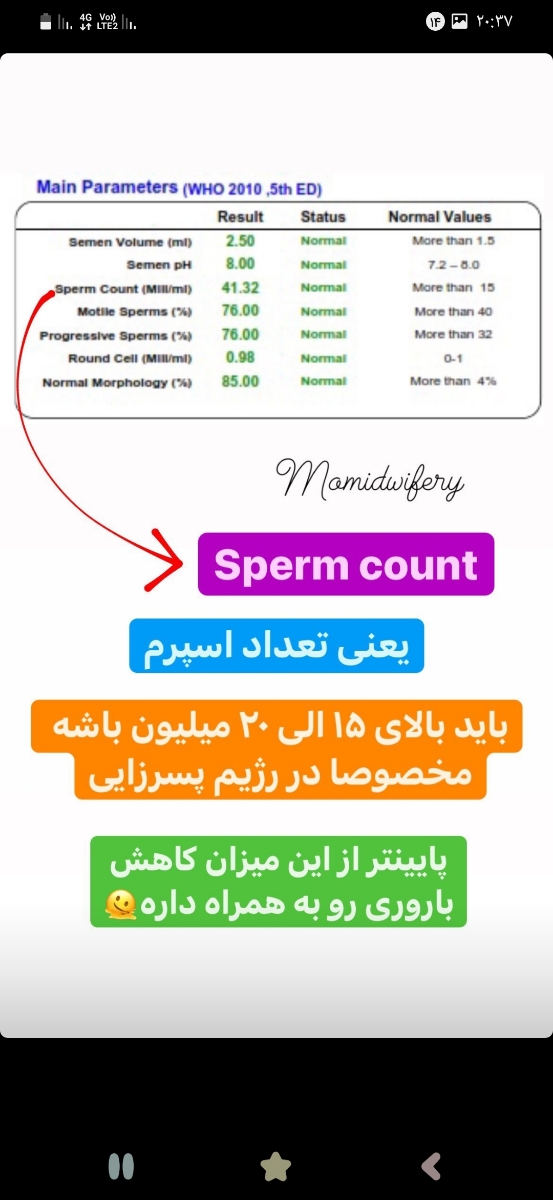تفسیر ازمایش اسپرم همسرم تفسیر ازمایش اسپرم همسرم