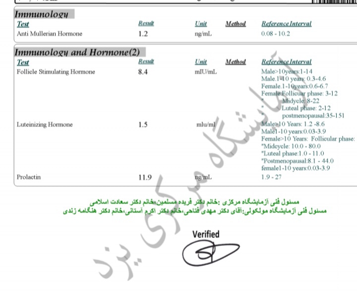 تفسیر ازمایش ذخیره تخمدان و بارداری مجدد تفسیر ازمایش ذخیره تخمدان و بارداری مجدد