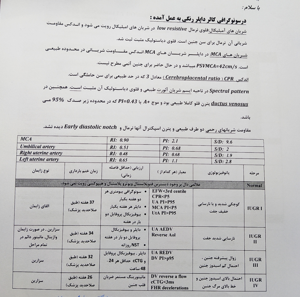 سونوگرافی داپلر بارداری