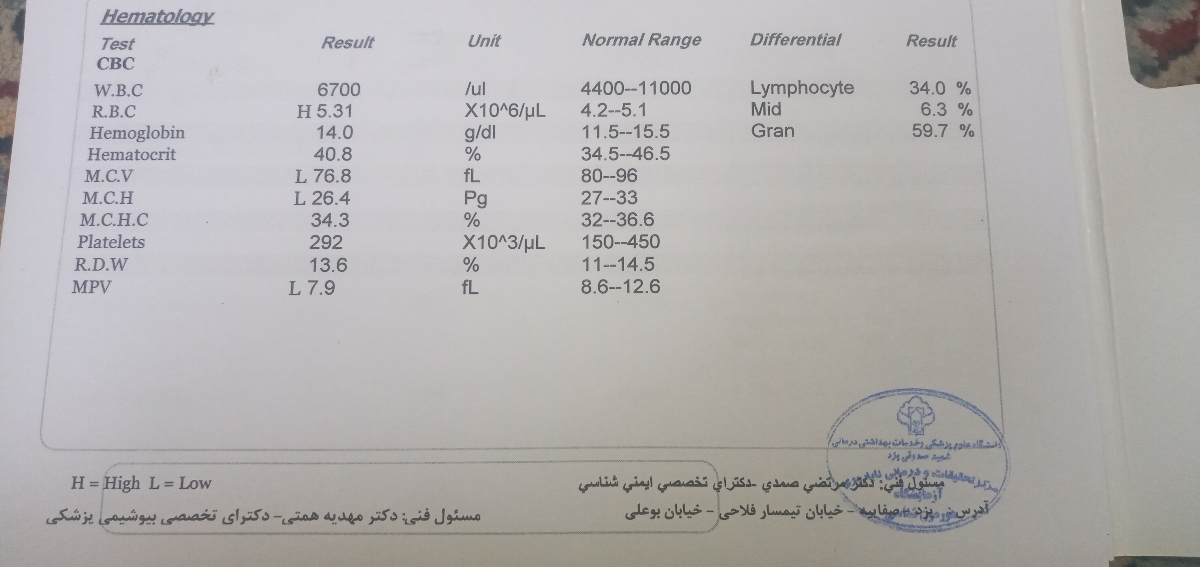 جواب آزمایش پاپ اسمیر جواب آزمایش پاپ اسمیر