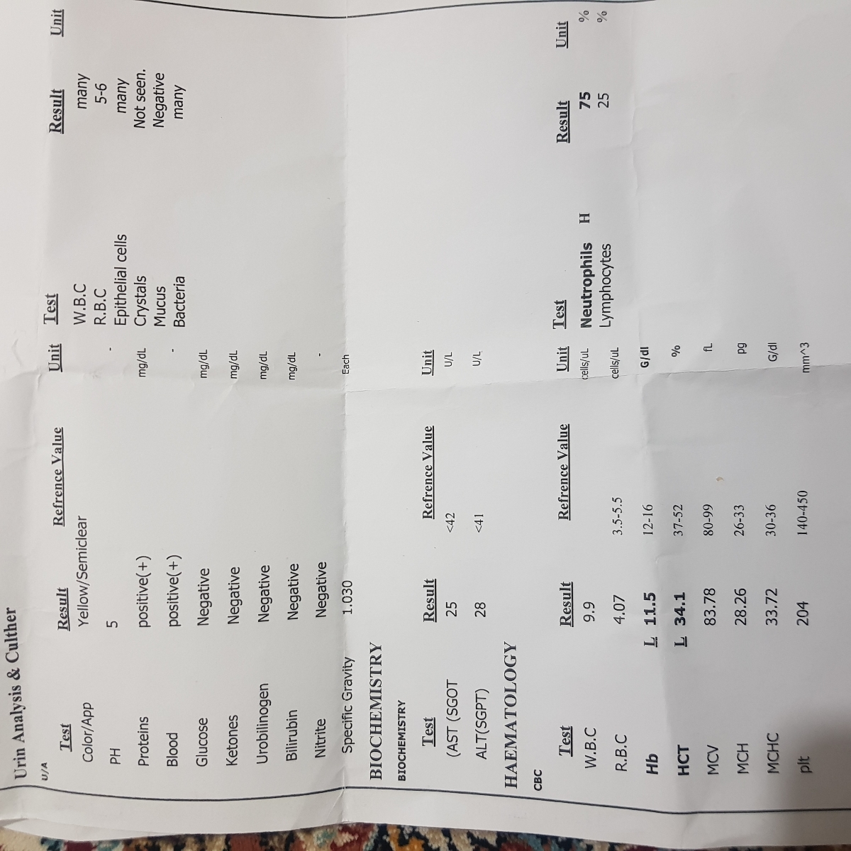 تفسير آزمایش در هفته ۳۸ بارداری