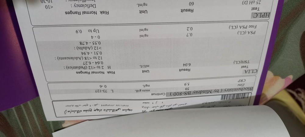 تفسیر ازمایش خون پدرم