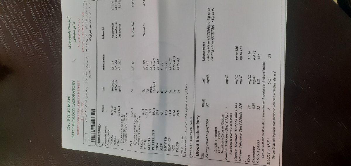 تفسیر ازمایش تحمل گلوکز و دفع