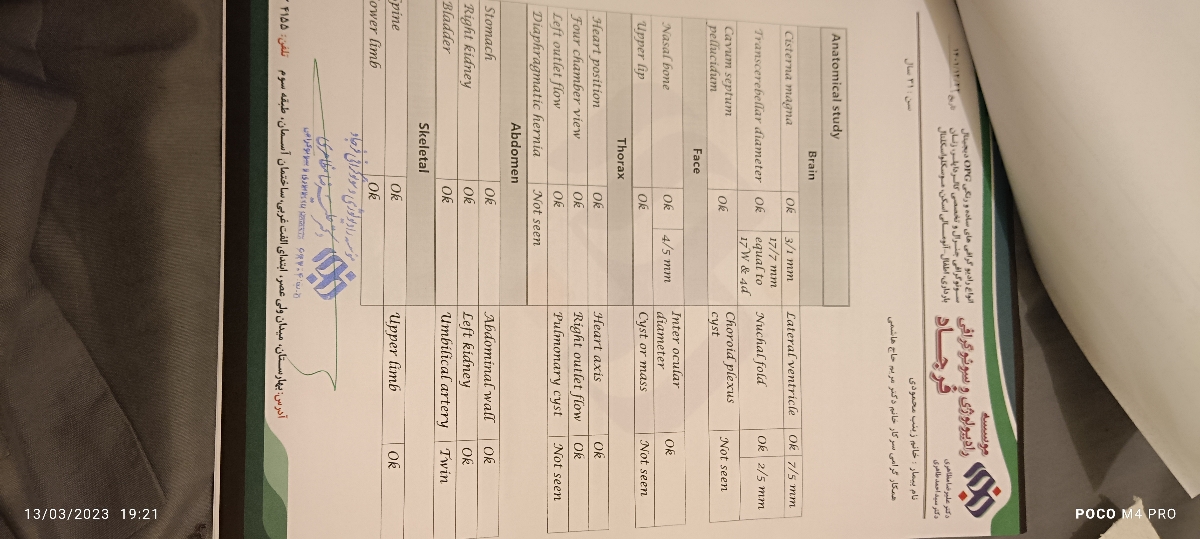 تفسیر سونوگرافی آنومالی