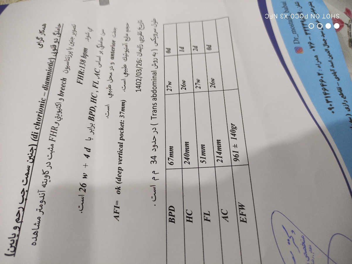 سونگرافی چکاب و حجم مایع امونیاک سونگرافی چکاب و حجم مایع امونیاک