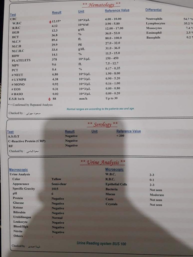 ❌تفسیر آزمایش و چکاب کامل ❌ ❌تفسیر آزمایش و چکاب کامل ❌