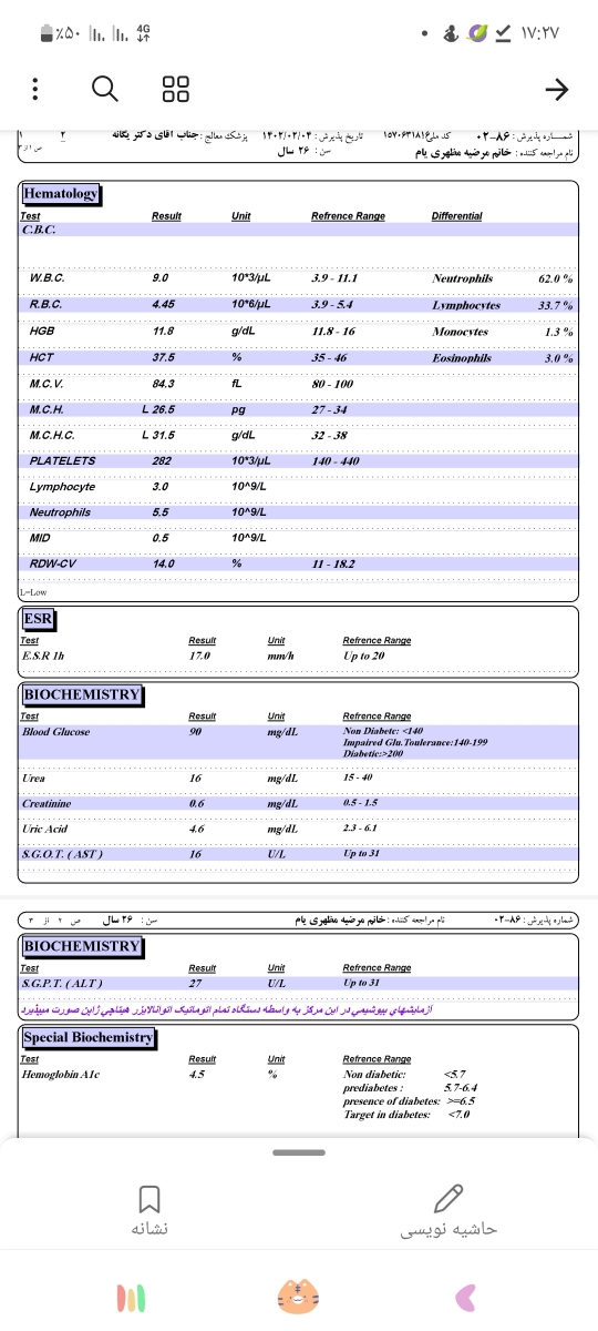 خانم دکتر جان میشه آزمایش و داروهامو یه نگاه بندازین