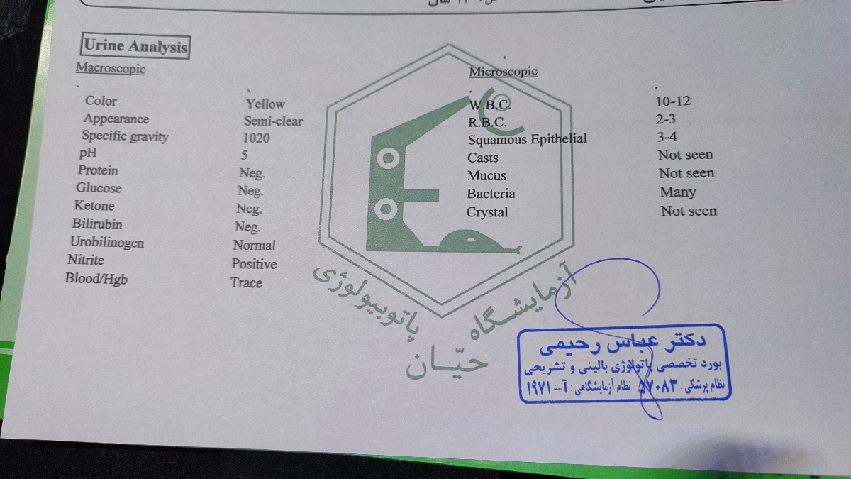 عفونت ادراری و تکرار آزمایش عفونت ادراری و تکرار آزمایش